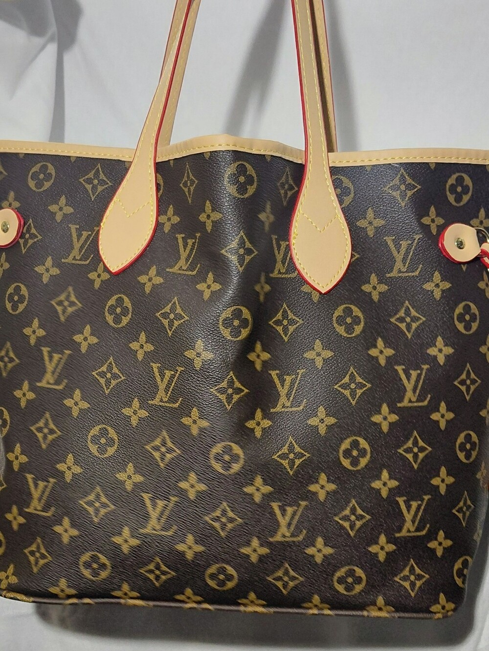 FAUX Brown LV Tote Bag with Pouch NEW